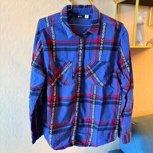 BDG Vibrant Western Plaid Button front Shirt womens size large L